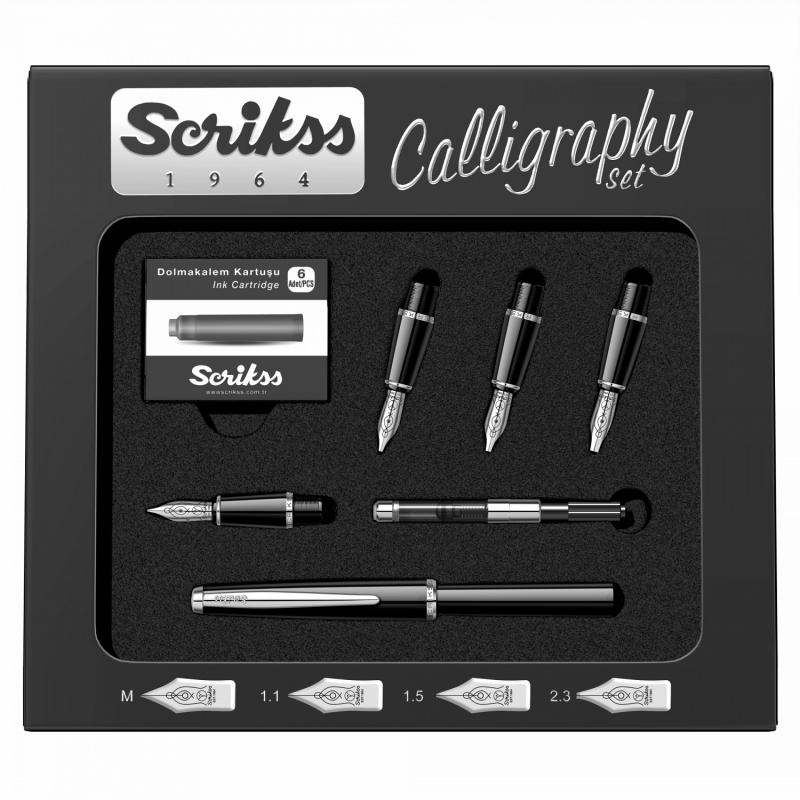 Schwarzes Kalligraphie-Set